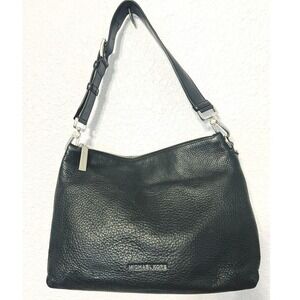 Michael‎ Kors Leather Shoulder Bag Black Pebbled Dual Zip Snap  05/2015 READ